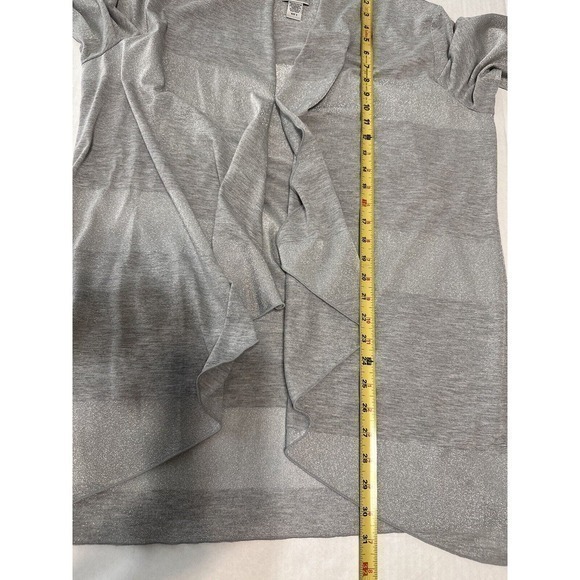 Chico’s Lightweight Silver 3 US XL Open Cardigan Sweater Duster - Picture 14 of 16